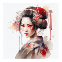 Watercolor Modern Geisha #2 (Print Only)