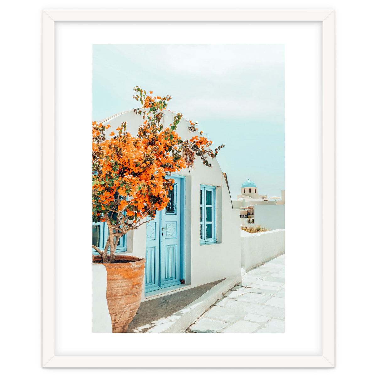 Greece Airbnb, Greece Photography Travel Digital Art, Scenic Landscape Architecture, White Building