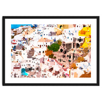 Travel Far Enough, You Meet Yourself Illustration, Spain Citiscape Architecture Painting, Buildings