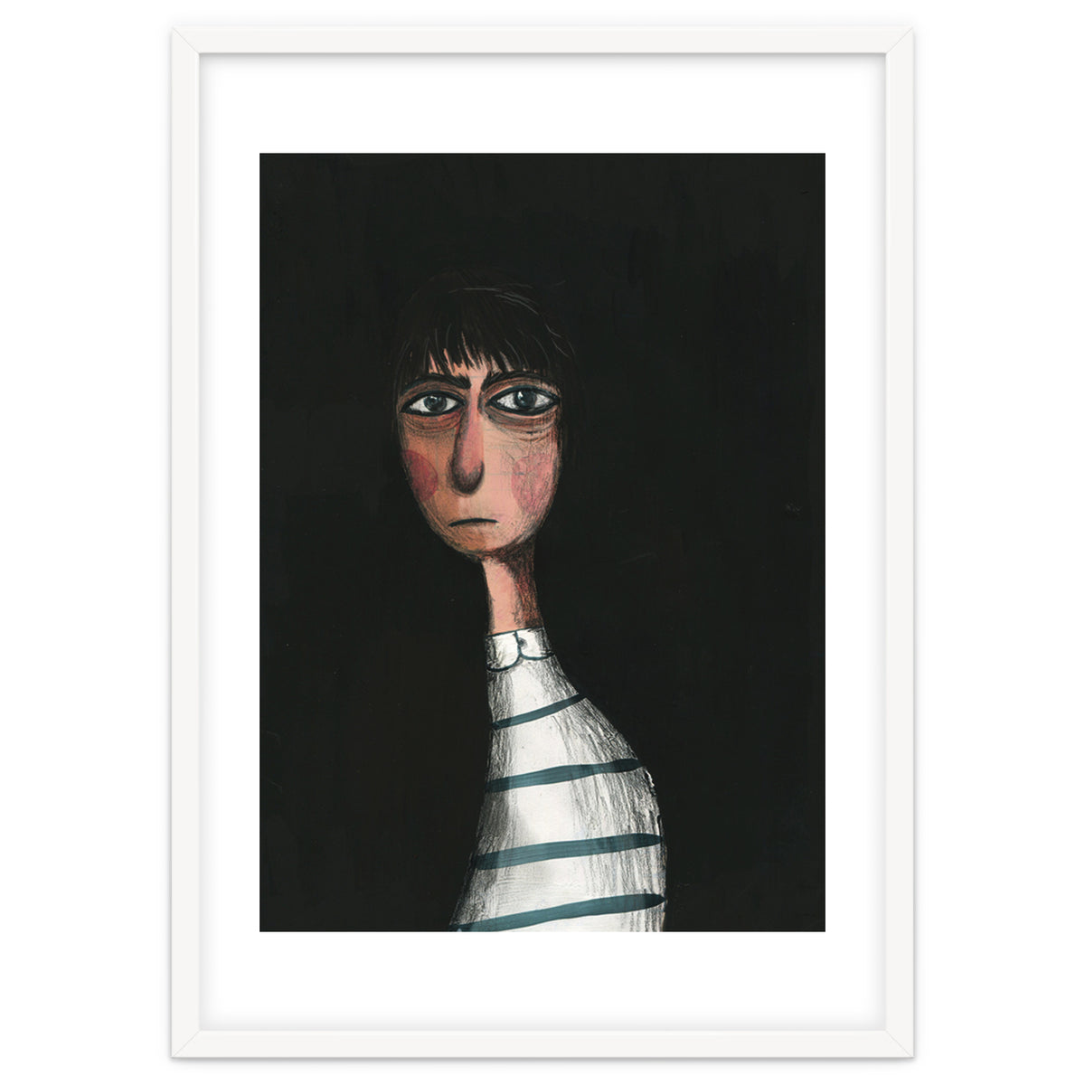 Seated Woman In Stripes