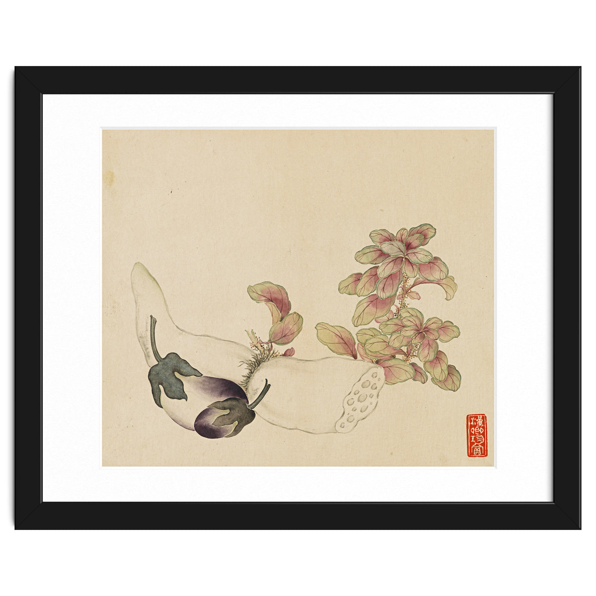 Wang Chengyu ~flowers, Vegetables, Fruits, Eggplant, Lotus Root