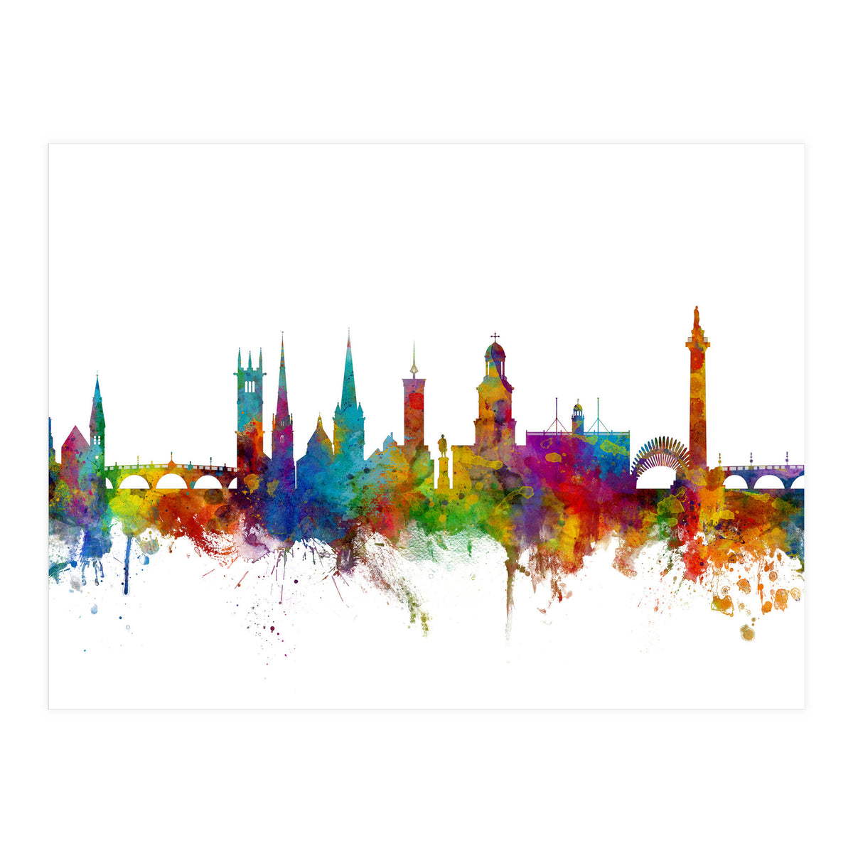 Shrewsbury England Skyline (Print Only)