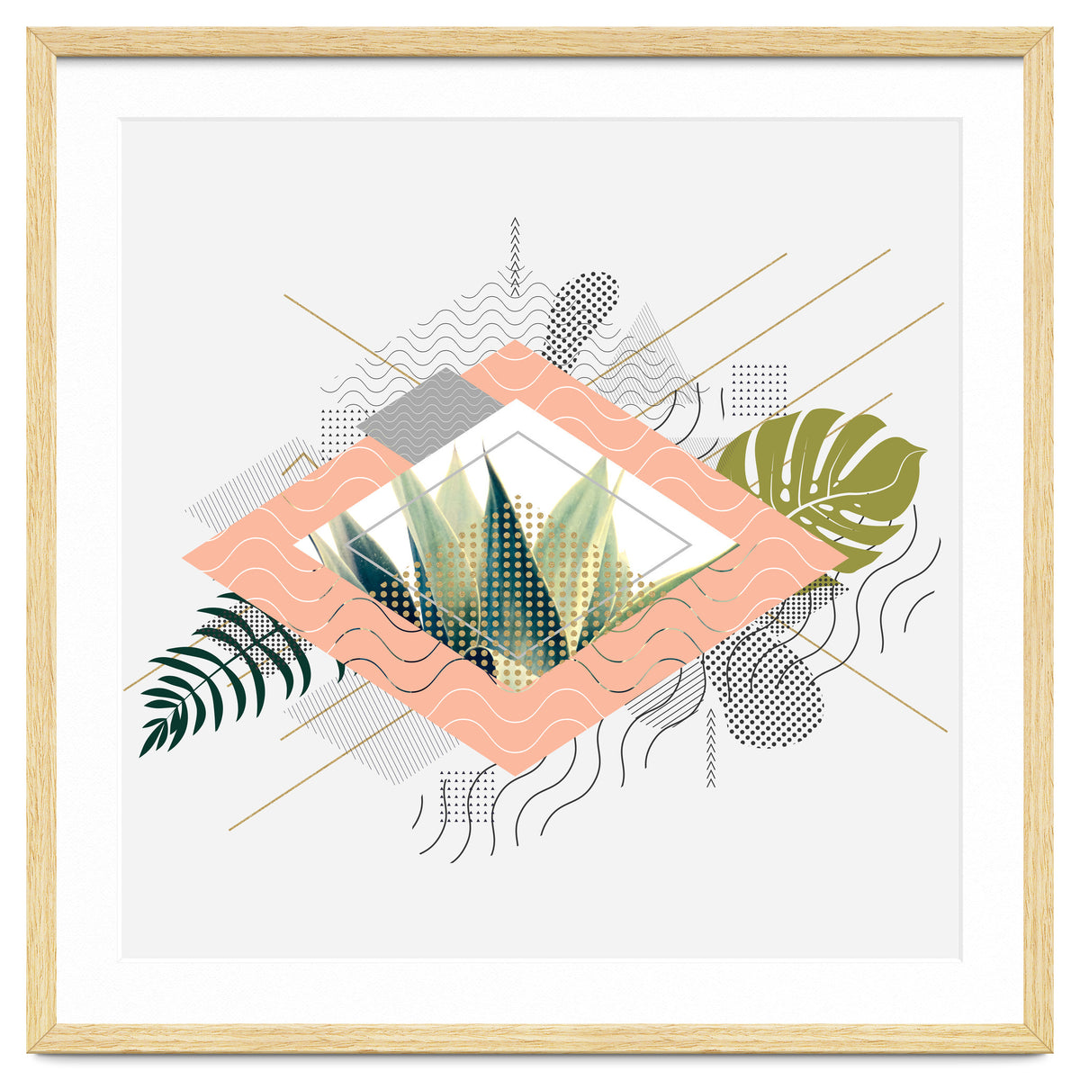 Abstract geometrical and botanical shapes I