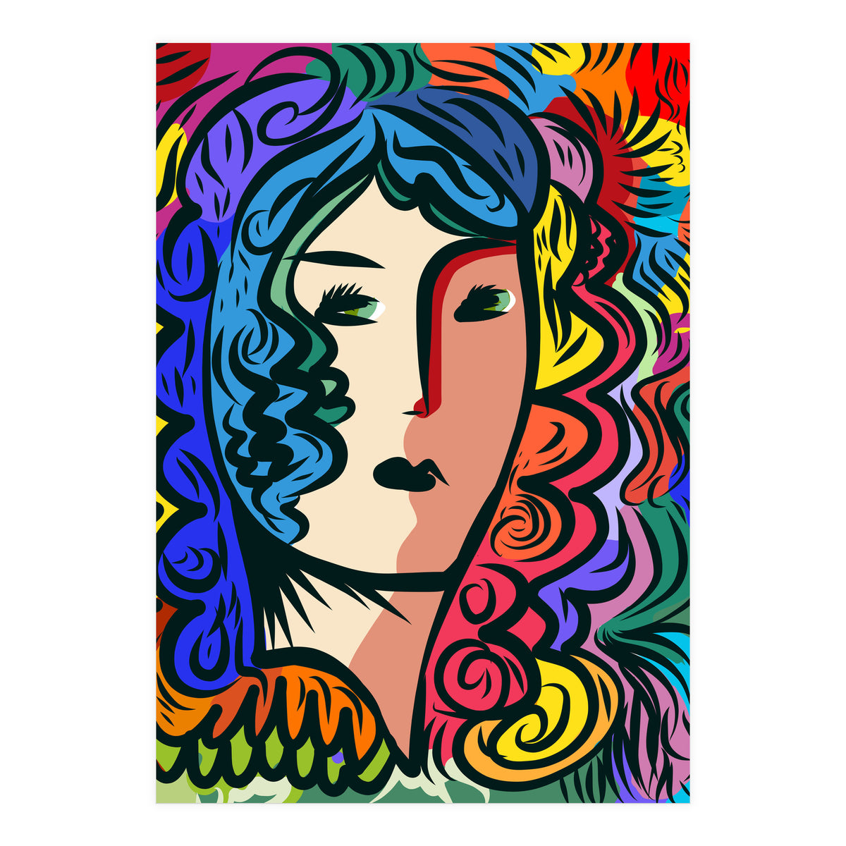 Rainbow Portrait Girl (Print Only)