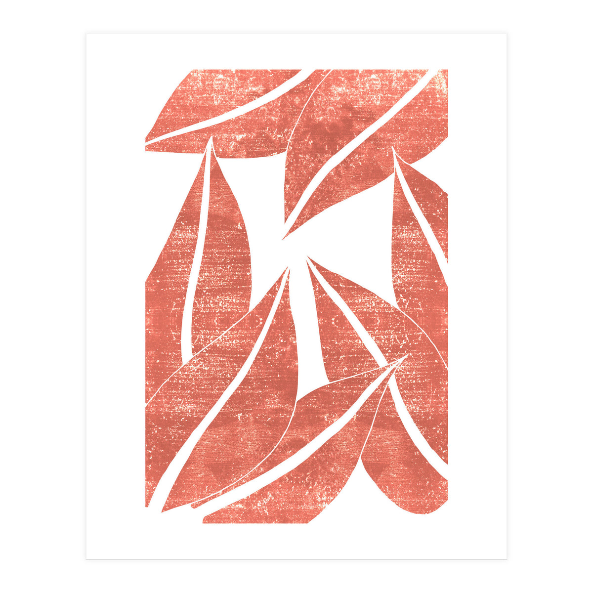 Abstract Terracotta Leaves 1 - Burnt Orange (Print Only)