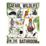 Safari Animals in the Bathroom, funny toilet humour (Print Only) thumbnail