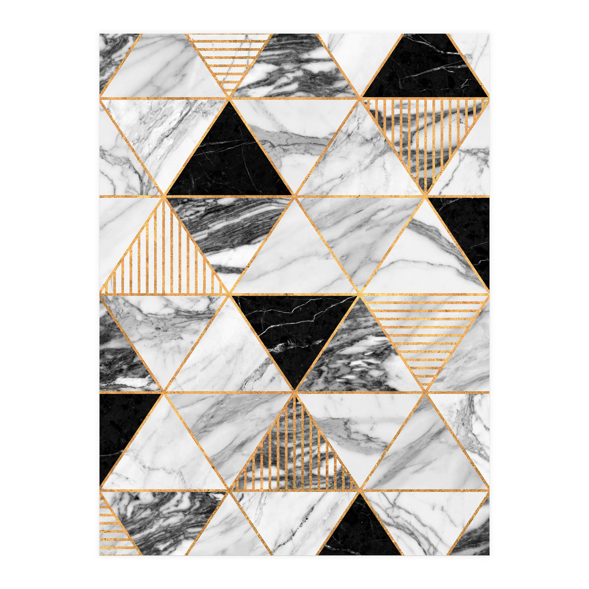 Marble Triangles 2 - Black and White (Print Only)
