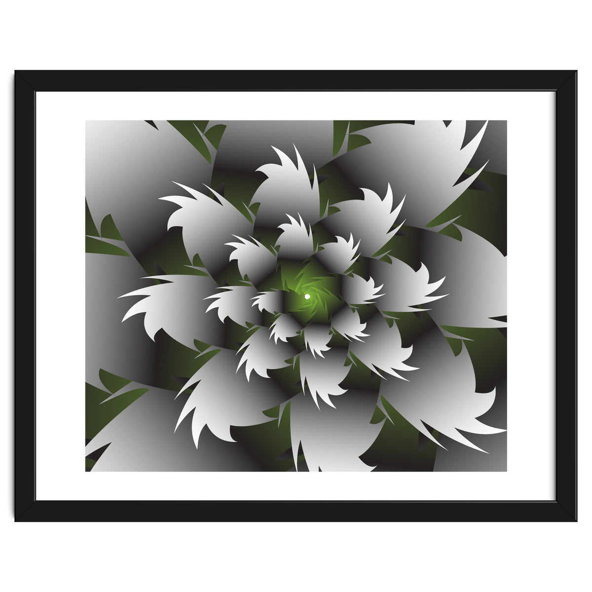 Seamless Green 3D Floral