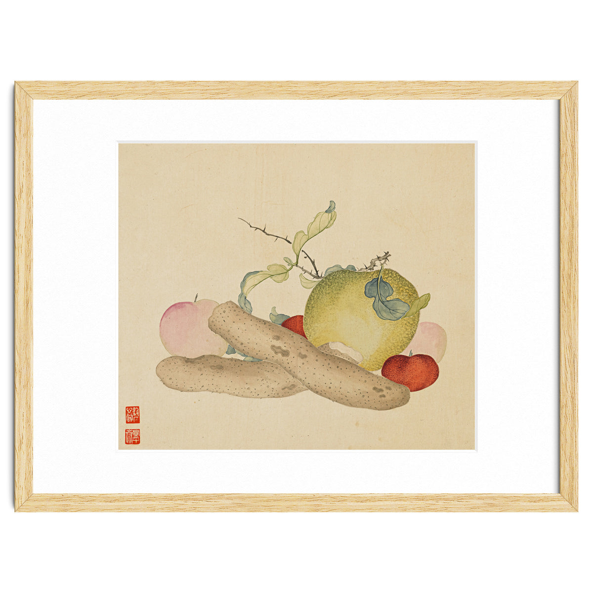 Wang Chengyu~flowers And Vegetables, Vegetables, Fruits, Yam, Apple, Pear