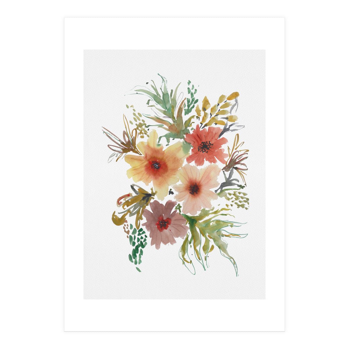 Watercolor blooms (Print Only)