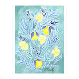 Wild Orange Floral | Lemon & Duck Egg Blue (Print Only) thumbnail