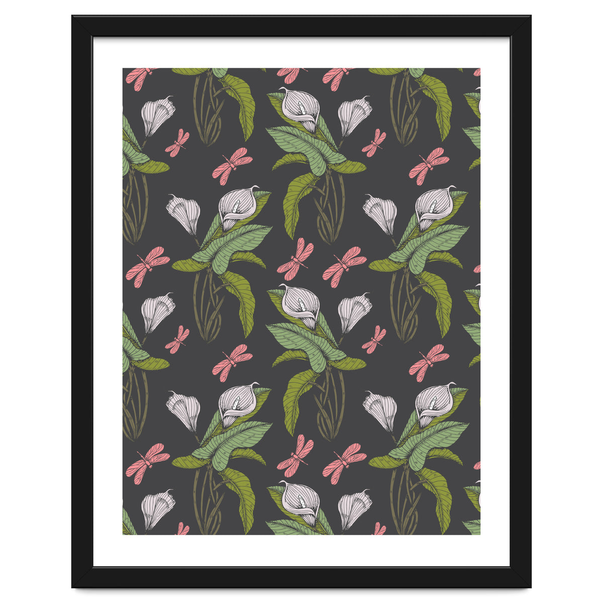 Hand drawn floral dark - 03