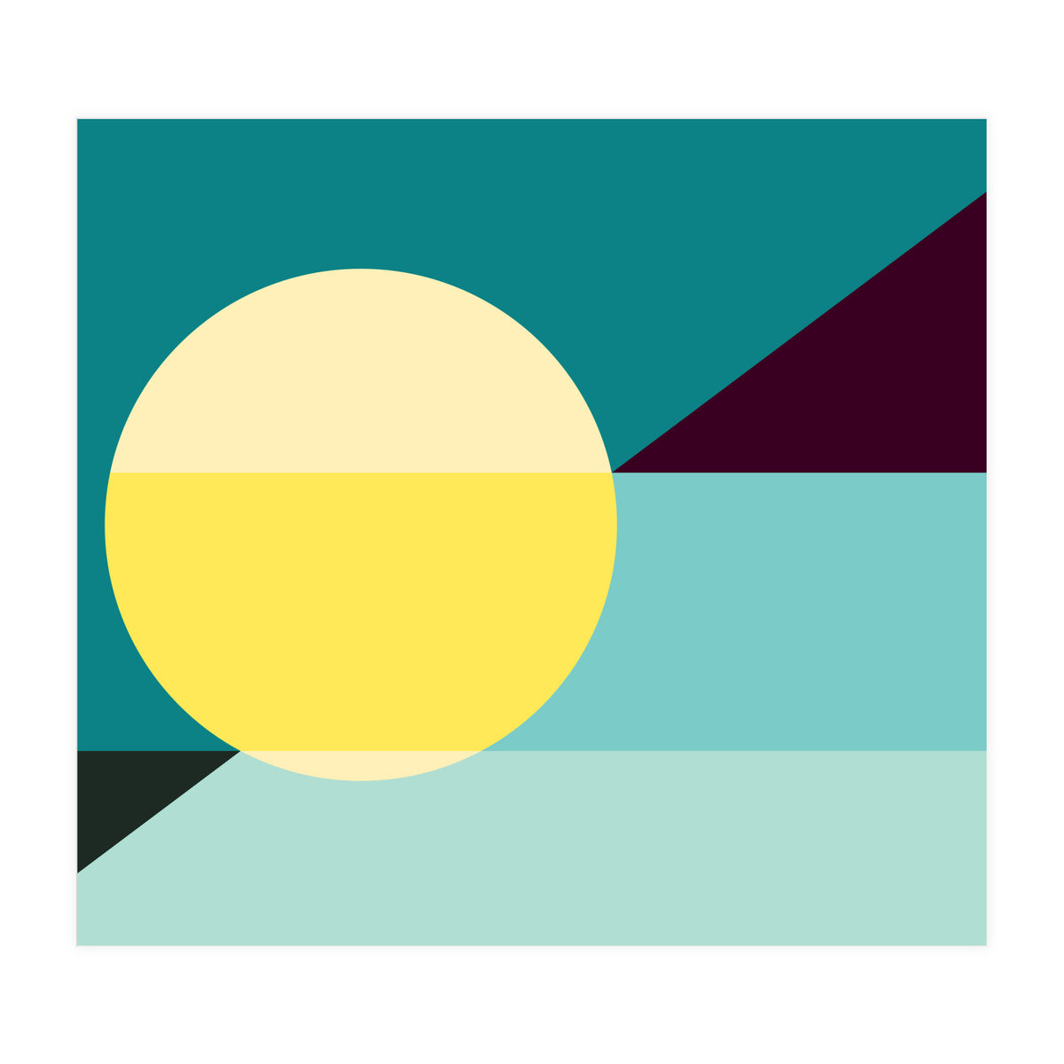 Geometric Shapes No. 3 - teal, purple & yellow (Print Only)