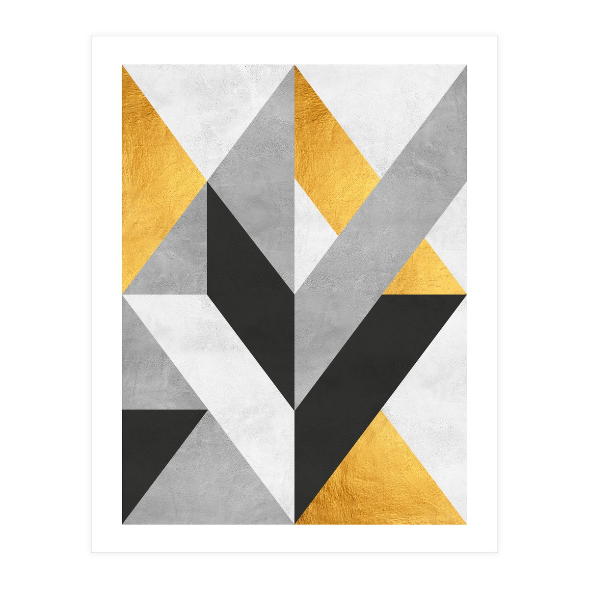 Gray and Gold Composition III (Print Only)