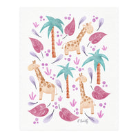 Jungle Giraffes | Pink (Print Only)