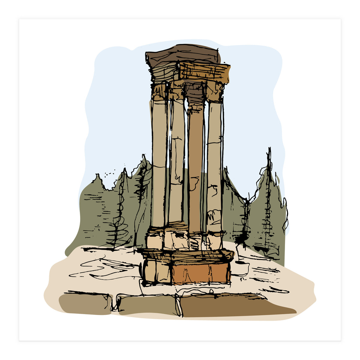 Anjar Tetrastyle, Lebanon (Print Only)