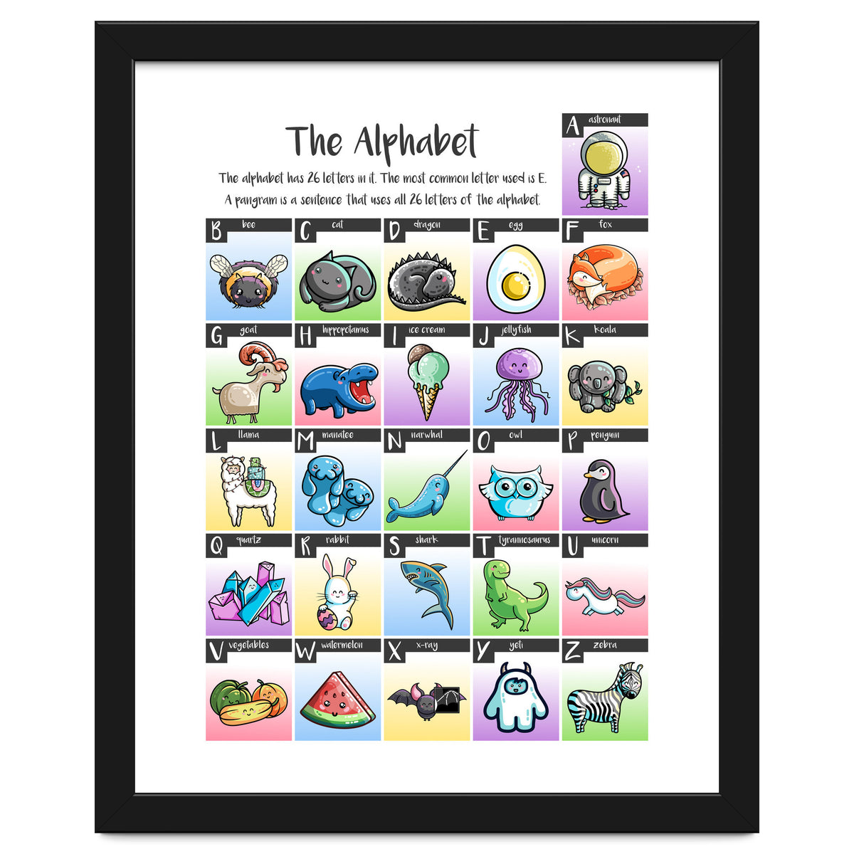 The Alphabet in Kawaii Cute Style