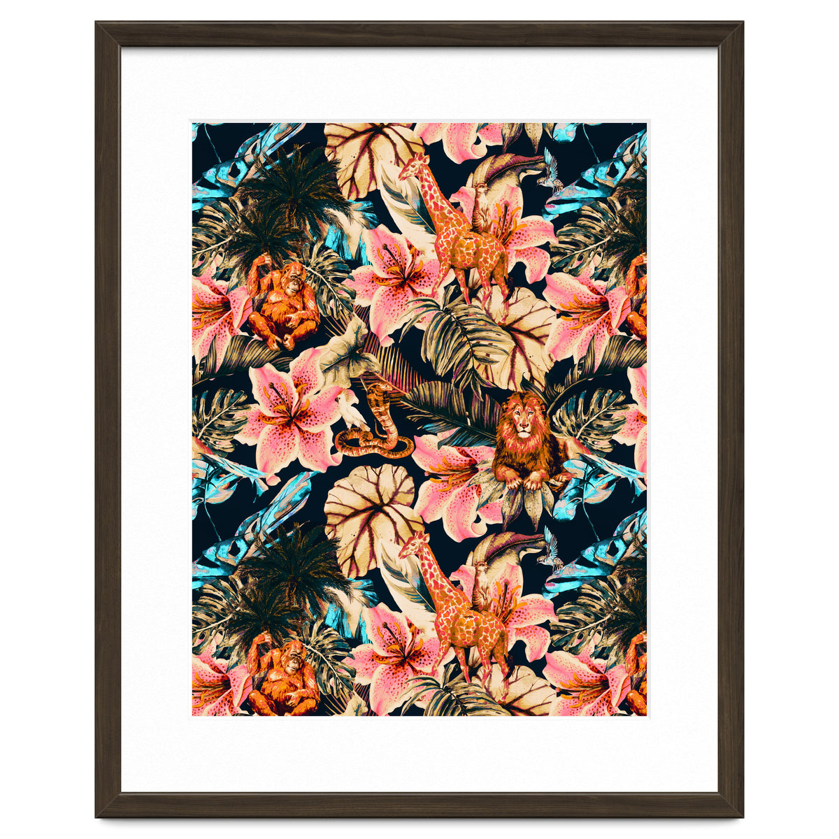 Wild animals in the dark of the jungle 02