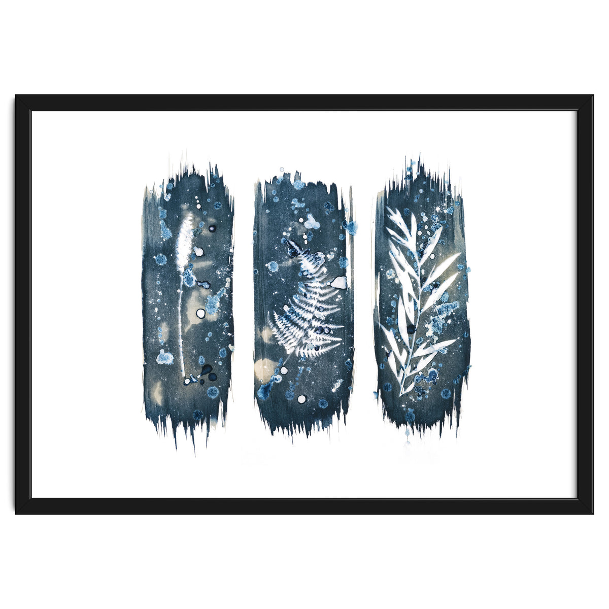 Indigo Blue Botanical Leaves No. 7