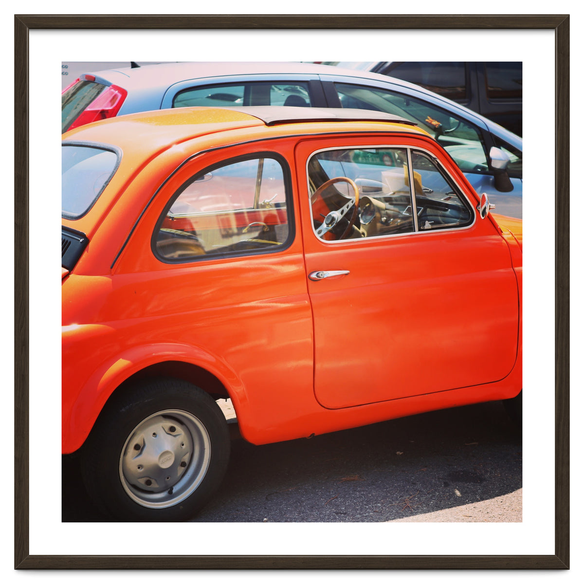 Classic orange Fiat 500