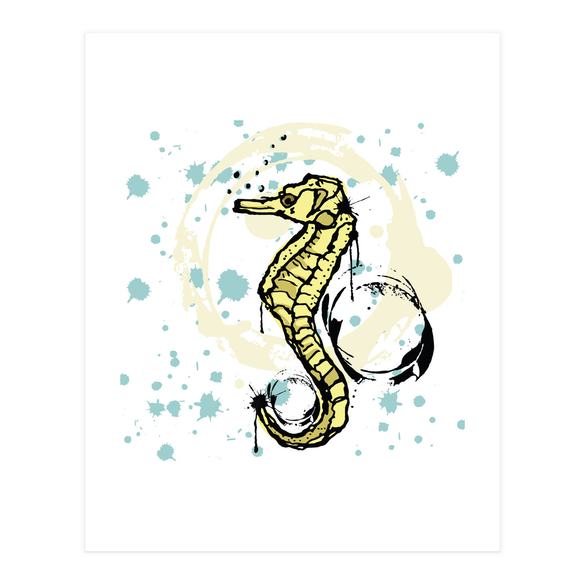 Sea Horse Scribble sketch (Print Only)