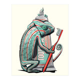 Chameleon Brushing Teeth, Funny Bathroom Humour (Print Only) thumbnail