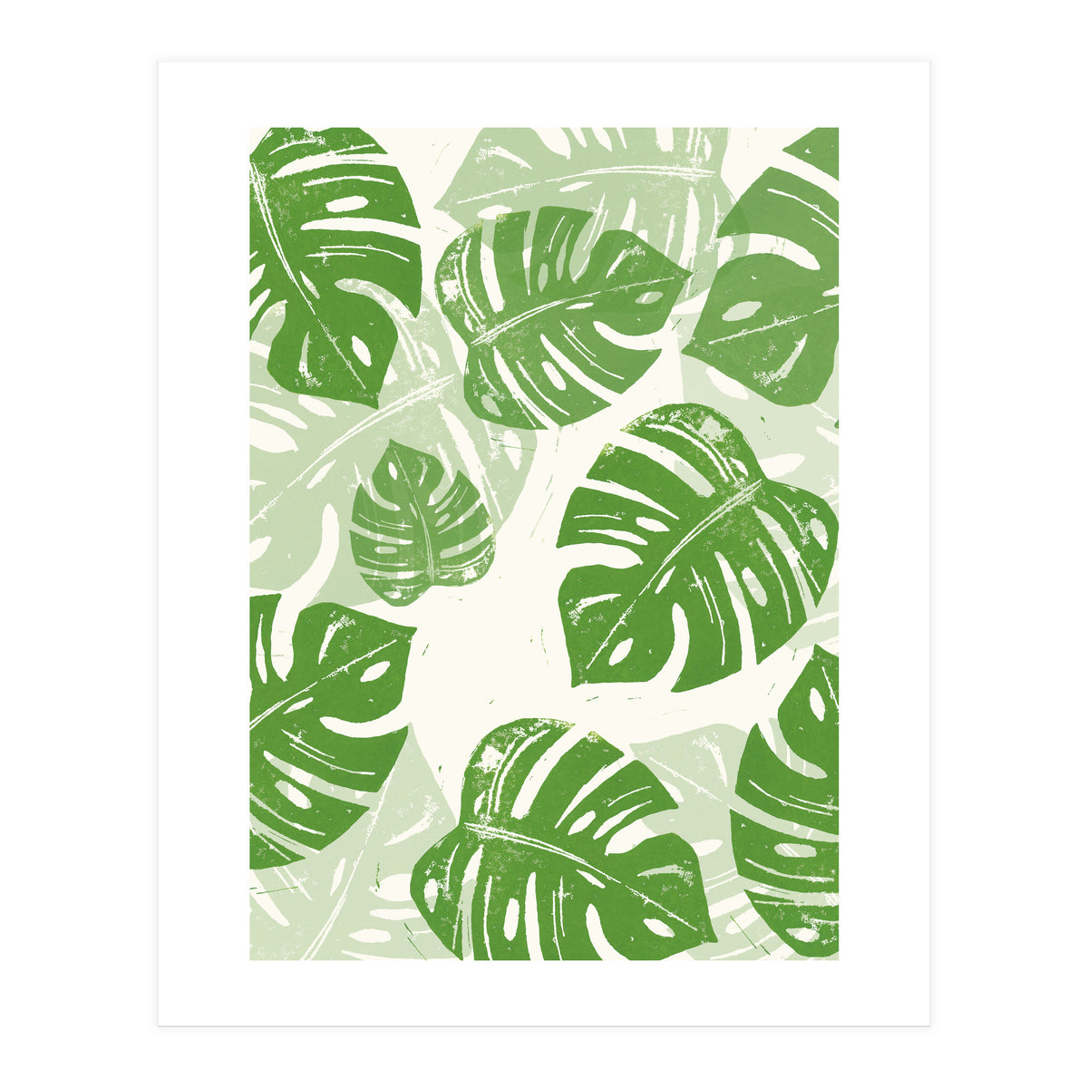 Linocut Monstera  (Print Only)