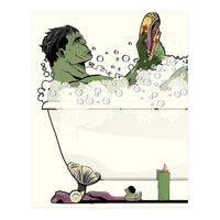 The Incredible Hulk in the Bath, funny Bathroom Humour (Print Only)