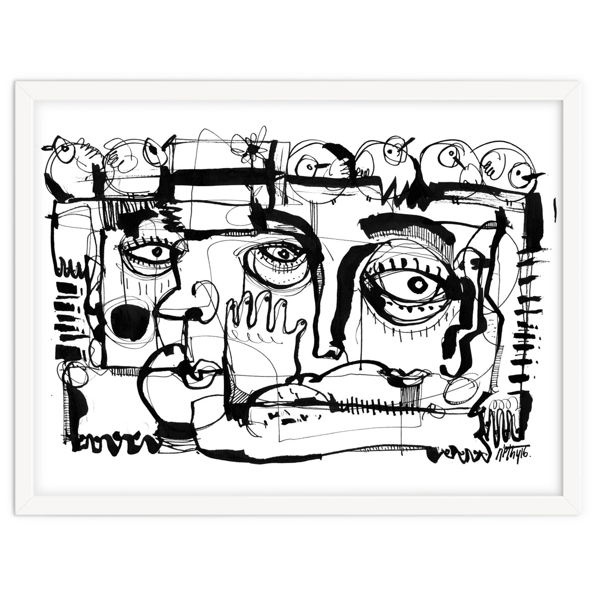 Birds on a Wire - b&w