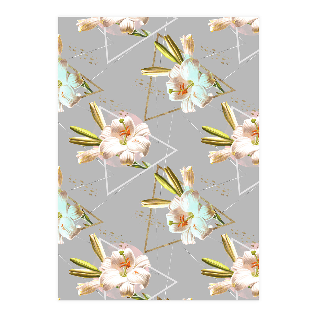 Botanical blooming with geometric 02 (Print Only)
