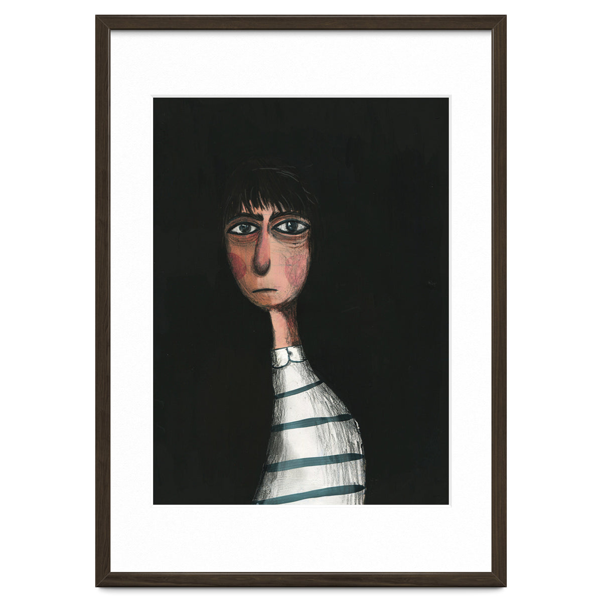 Seated Woman In Stripes