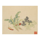 Wang Chengyu ~ Flowers And Vegetables, Vegetables, Fruits, Peppers, Millet Hot, Grapes, Spinach (Print Only) thumbnail