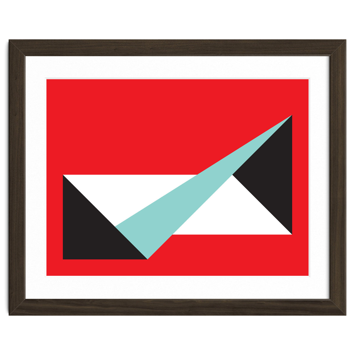 Geometric Shapes No. 49 -  teal, black & red