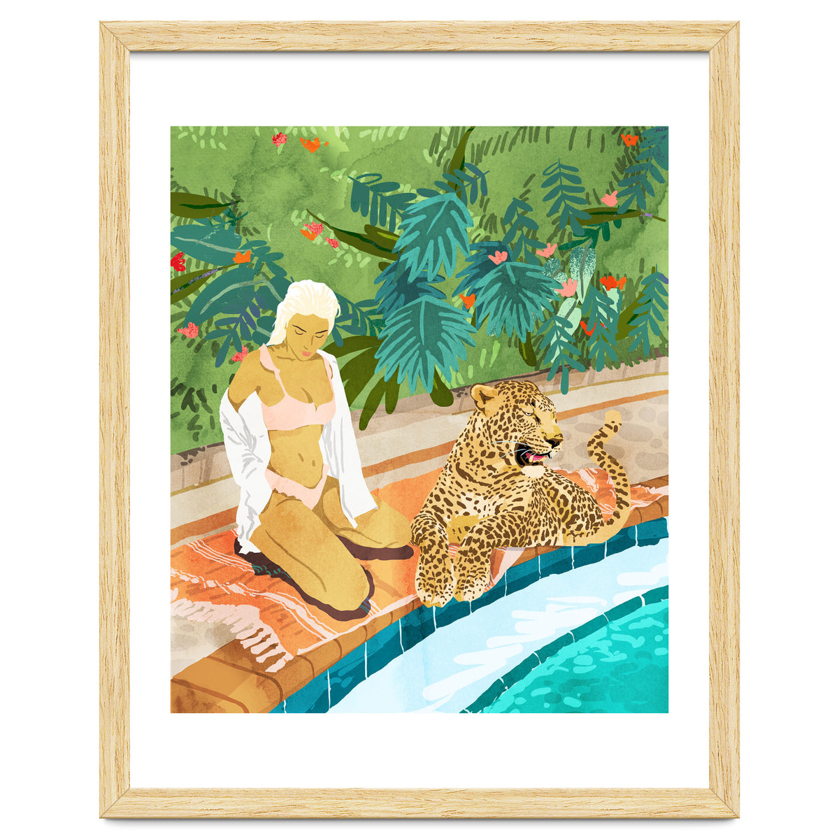 The Wild Side, Human & Nature Connection, Woman With Cheetah Cat, Tiger Painting