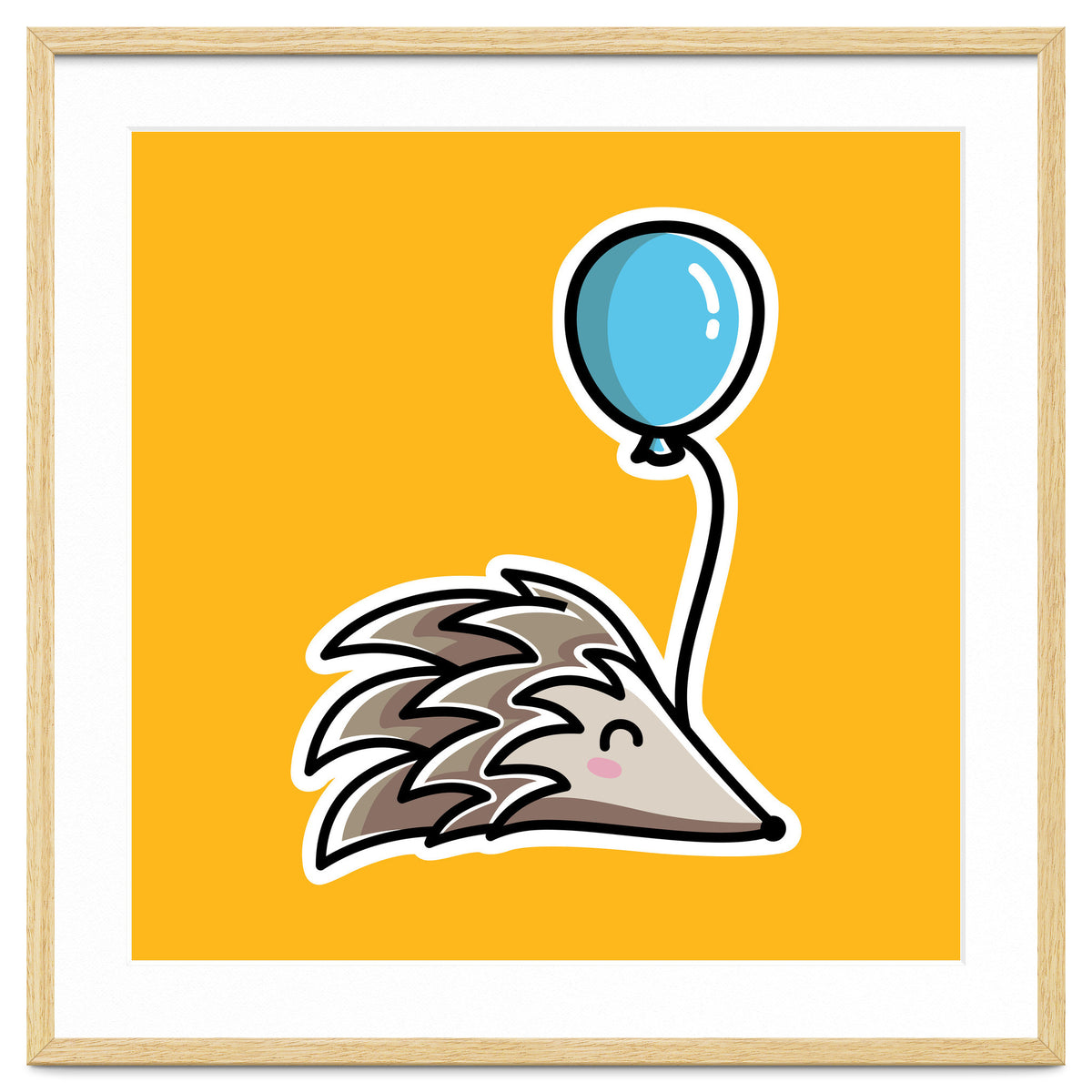 Kawaii Cute Hedgehog With Balloon