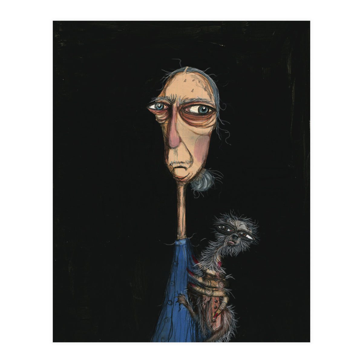 Woman Holding A Chihuahua (Print Only)