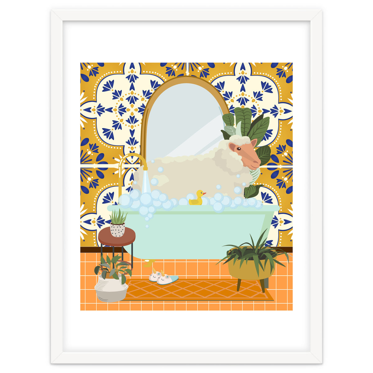 Sheep Bathing in Moroccan Style Bathroom