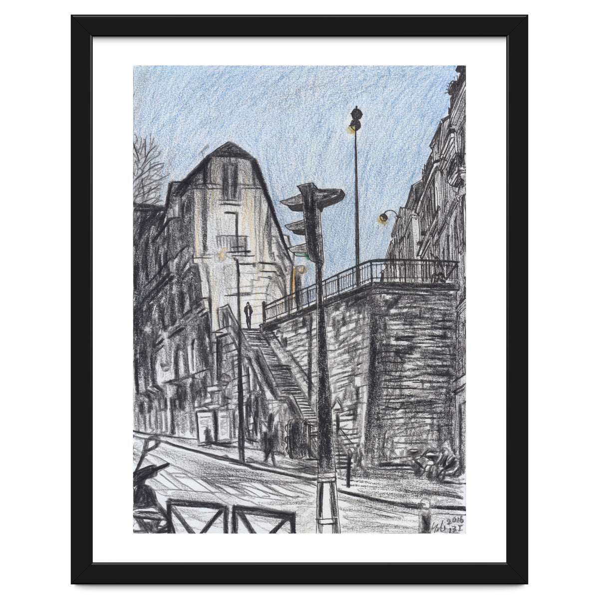 Cold afternoon on Artist Street in Paris