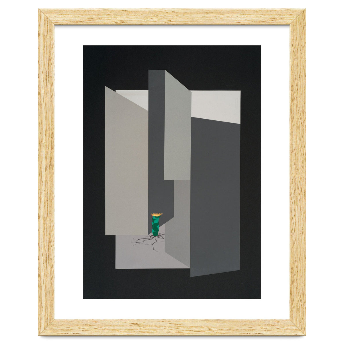 Small flower in concrete landscape.