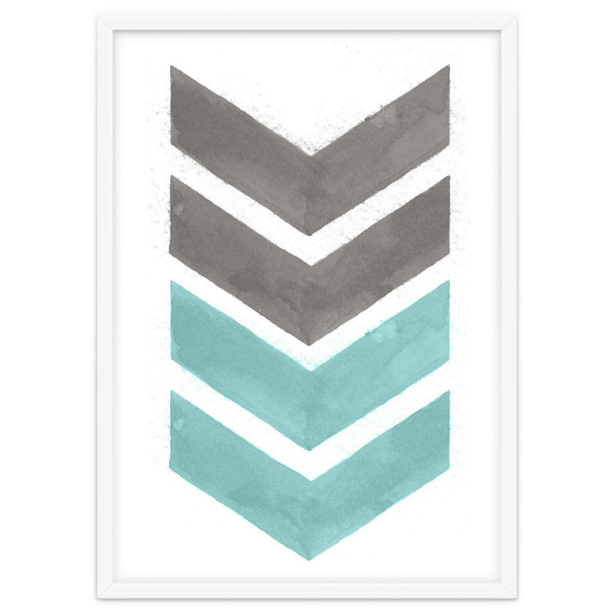 Mint Grey Chevron Print