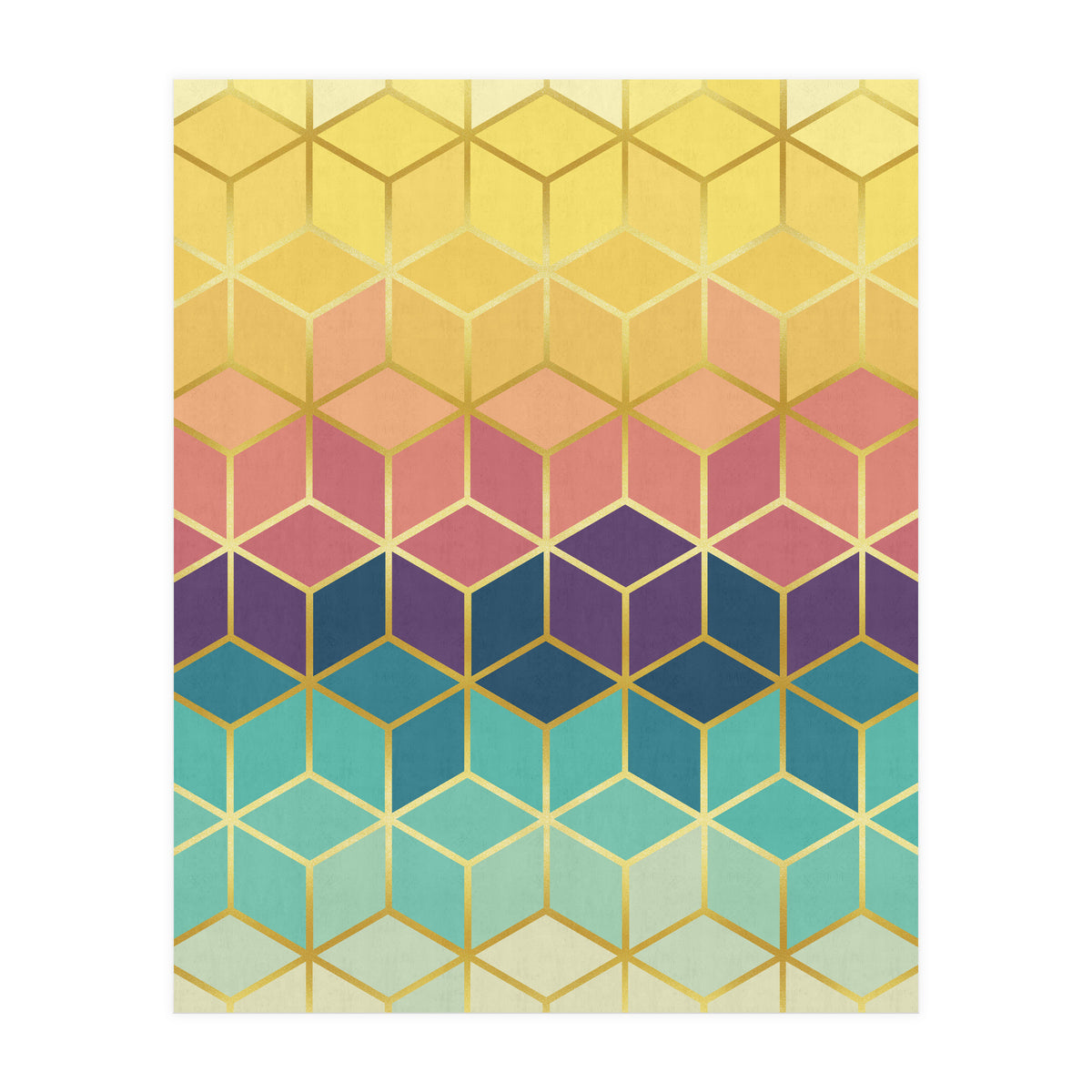 Colorful and golden pattern I (Print Only)
