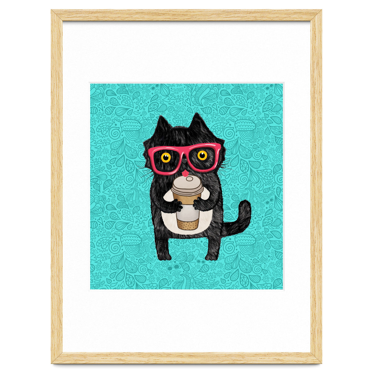 Cute Coffee cat and doodles