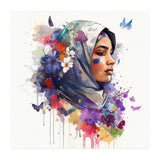 Watercolor Floral Muslim Arabian Woman #5 (Print Only) thumbnail