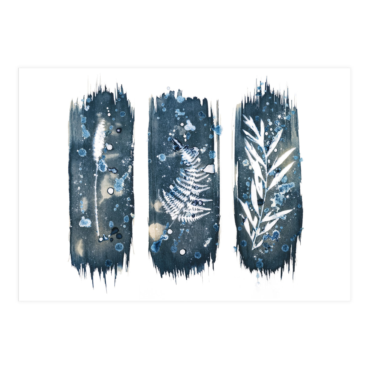 Indigo Blue Botanical Leaves No. 7 (Print Only)