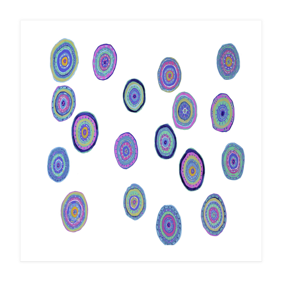 Orbs Dance (white) (Print Only)