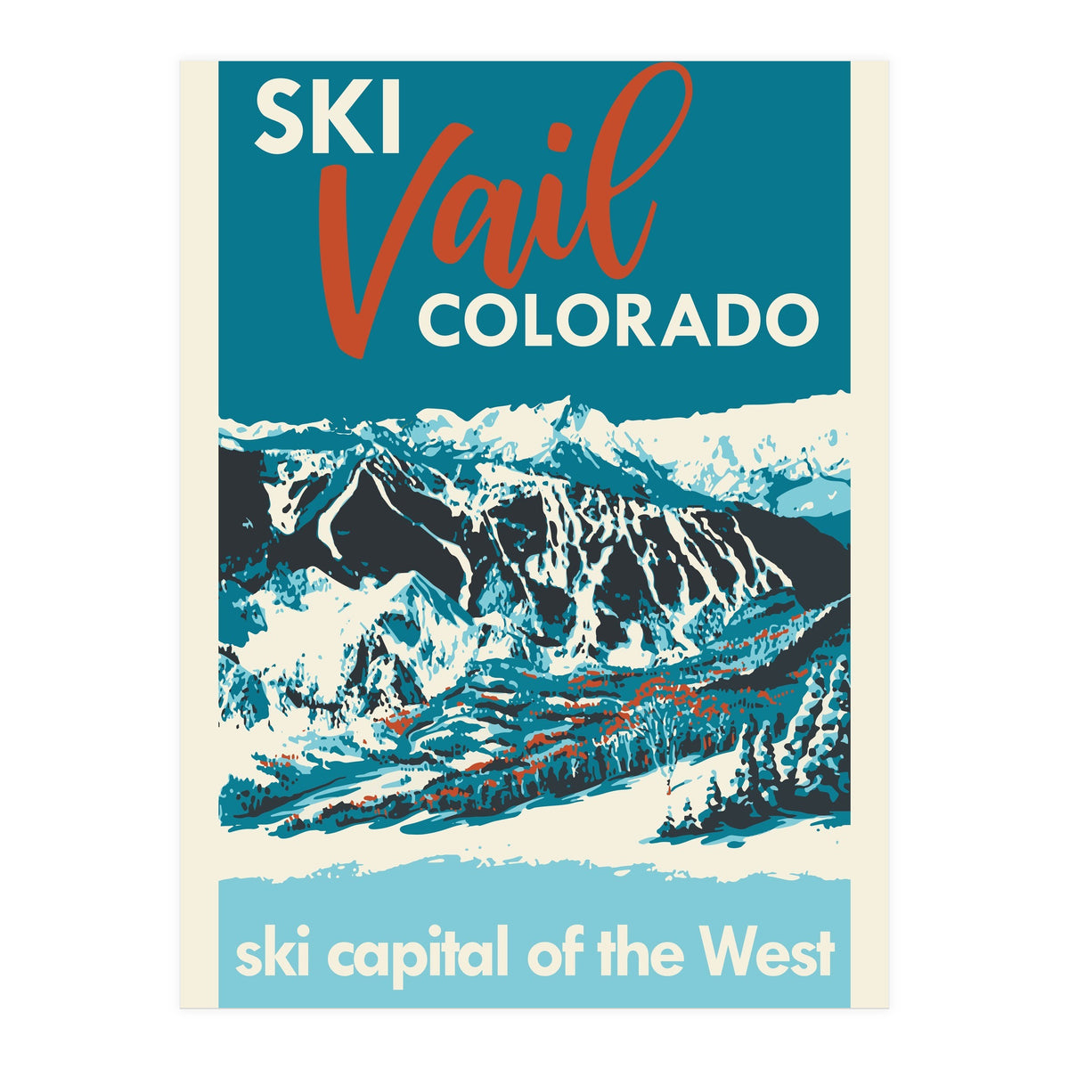 Vintage Vail ski poster (Print Only)