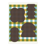 Funky Organic Shapes on a Plaid Background (Print Only) thumbnail
