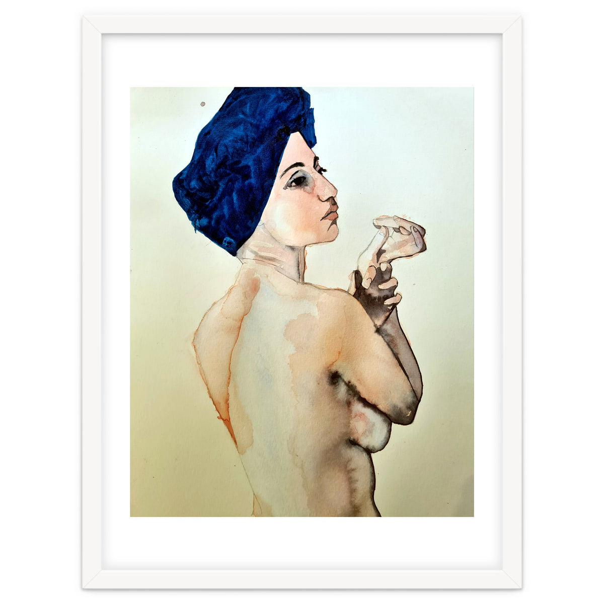 Untitled #89 - Nude in a blue turban