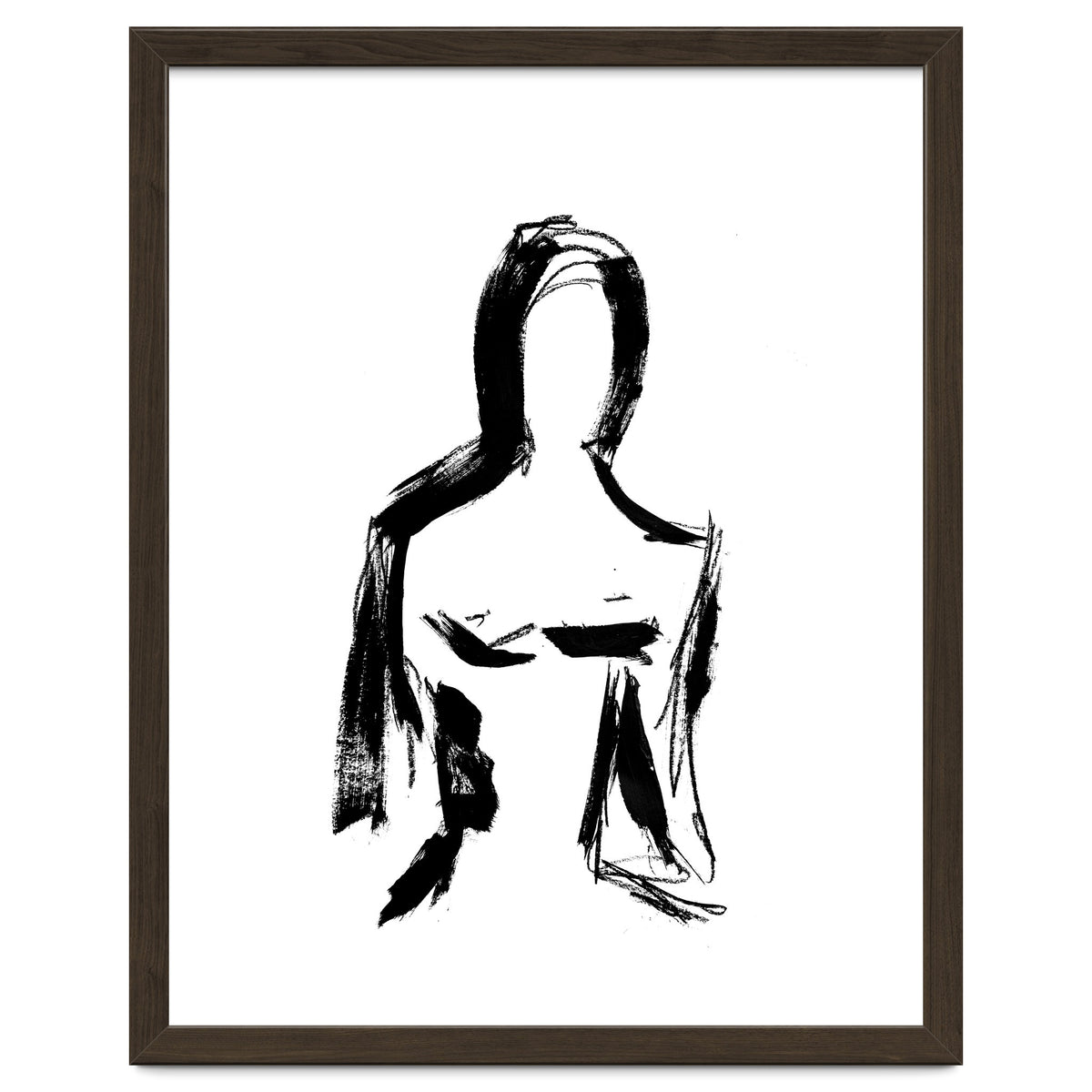 Abstract Monochrome Female Figure