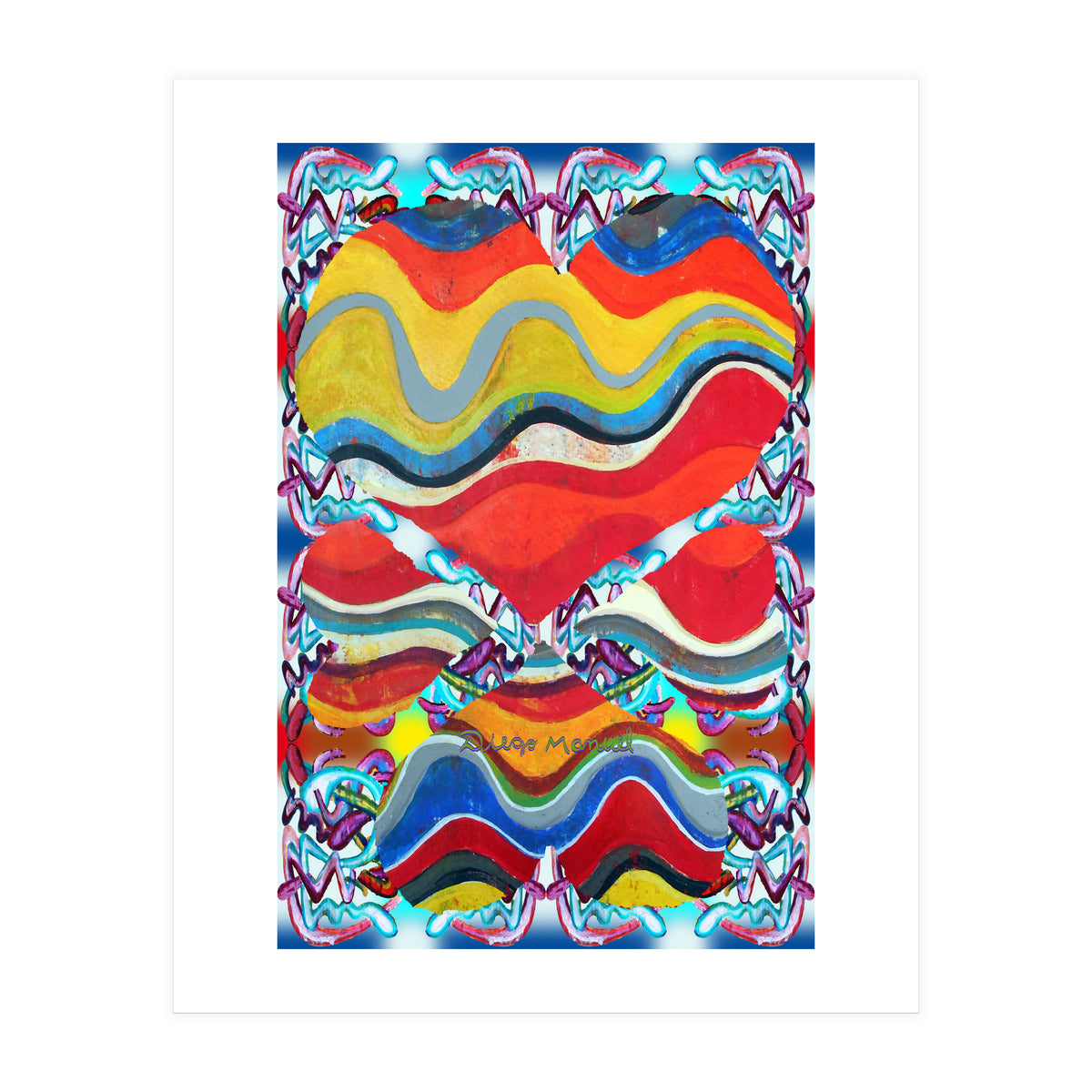 4 Corazones Tapiz 3 (Print Only)